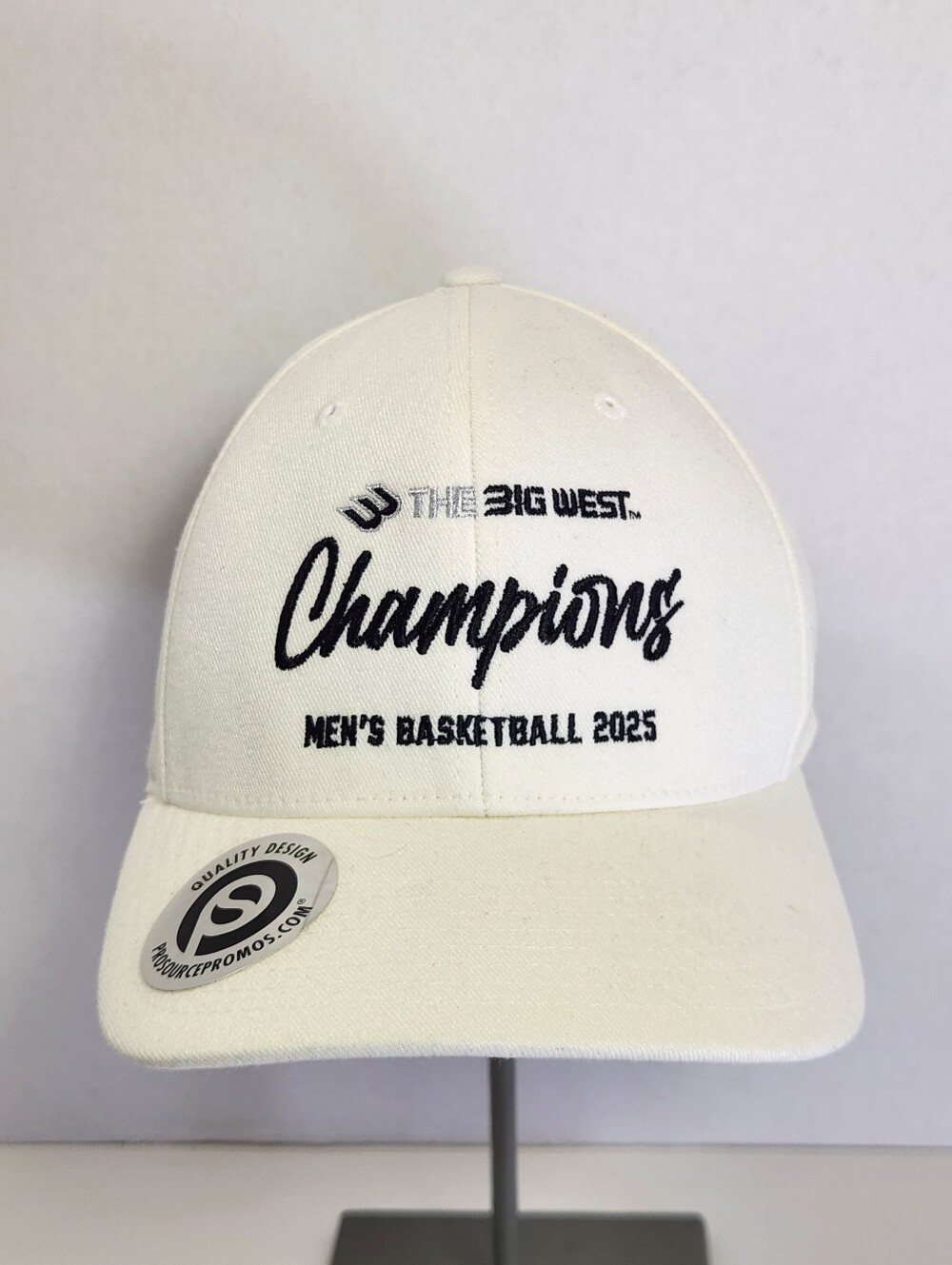 Yupoong One Ten Flexfit Big West Champions Men's Basketball 2025 White Black Hat